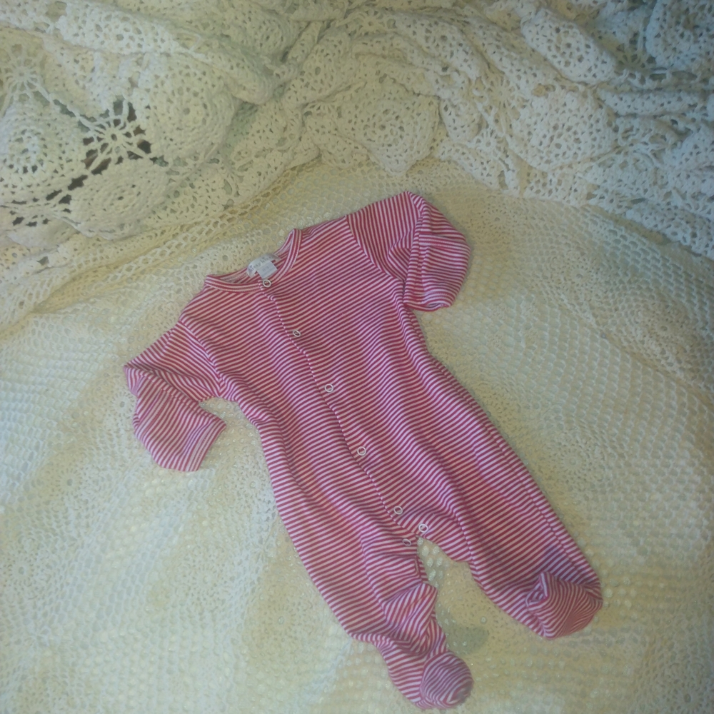 Kissy Kissy Pink Striped Kids Footie